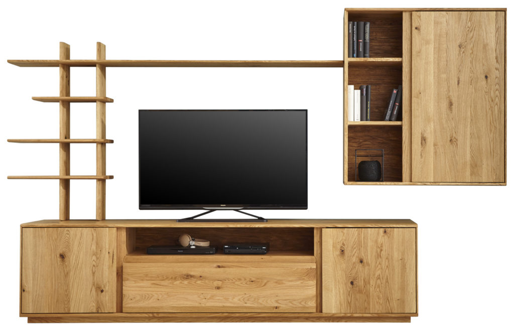 Wohnwand Natura Eastville 3-teilig massive Asteiche | Möbelhaus Pohl